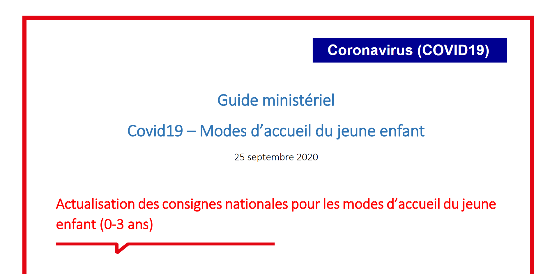 Guide ministériel - Covid19 - Modes d’accueil du jeune enfant