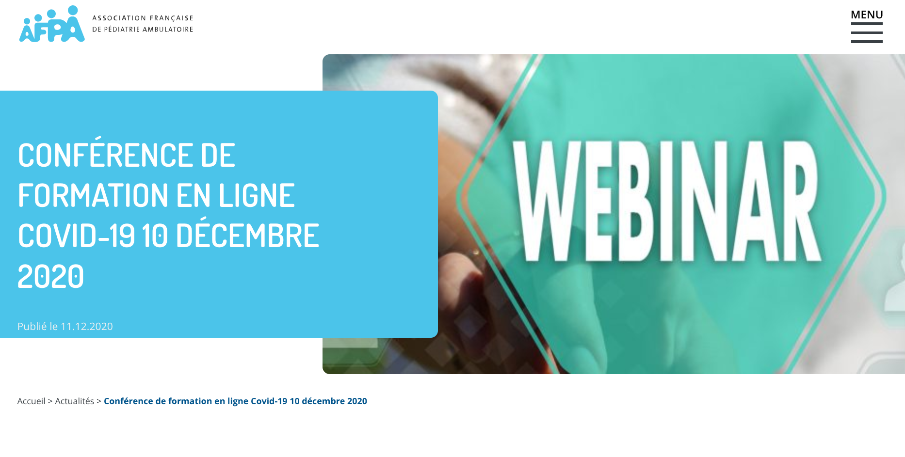 Webinar AFPA : Enfants et immunité Covid - Actualités sur les tests et les vaccins